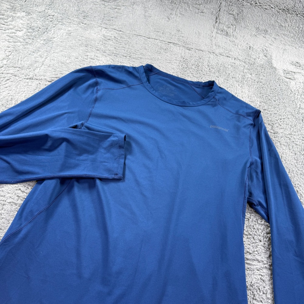 Patagonia Mens Capilene Long Sleeve Base Layer Shirt Blue Large